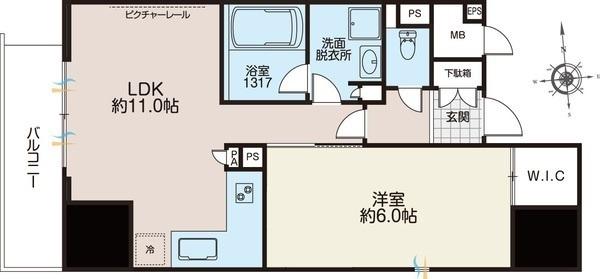ライオンズフォーシア秋葉原イースト(1LDK/7階)の間取り写真
