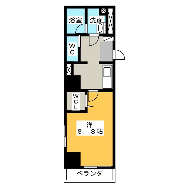 コーキャス馬場町(1K/4階)の間取り写真