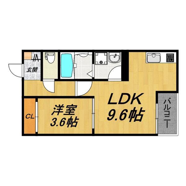 LE COCON 刈谷II(1LDK/1階)の間取り写真