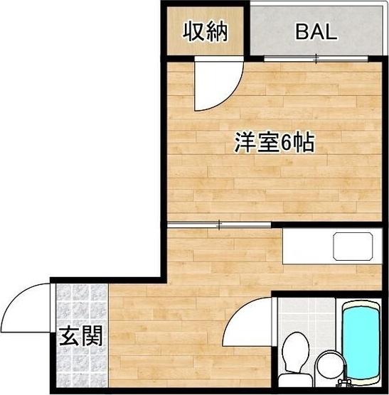 CABIN ABIKO イースト(1K/3階)の間取り写真