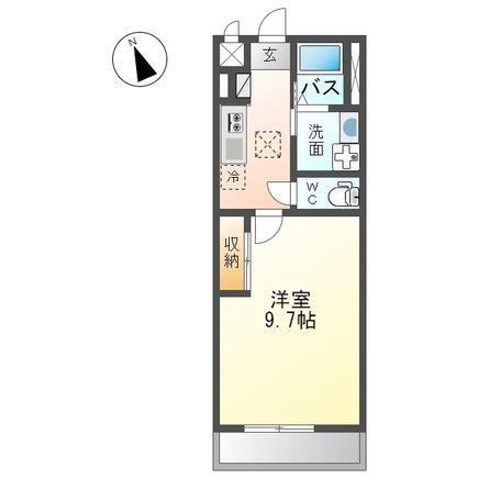 アルコイル上並榎(1K/2階)の間取り写真