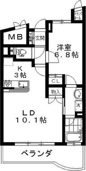 MSCUBE(1LDK/3階)の間取り写真