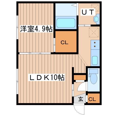 PURECLAIR(1LDK/1階)の間取り写真