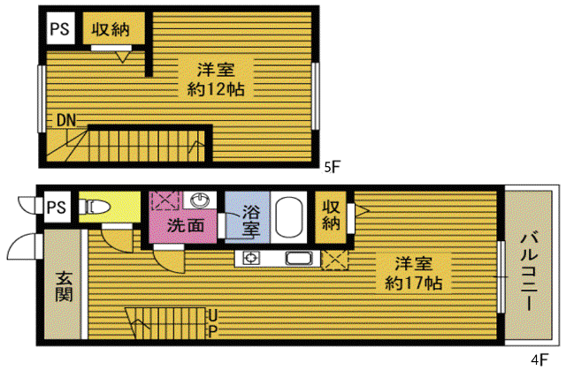 REGINA賀来(1LDK/4階)の間取り写真