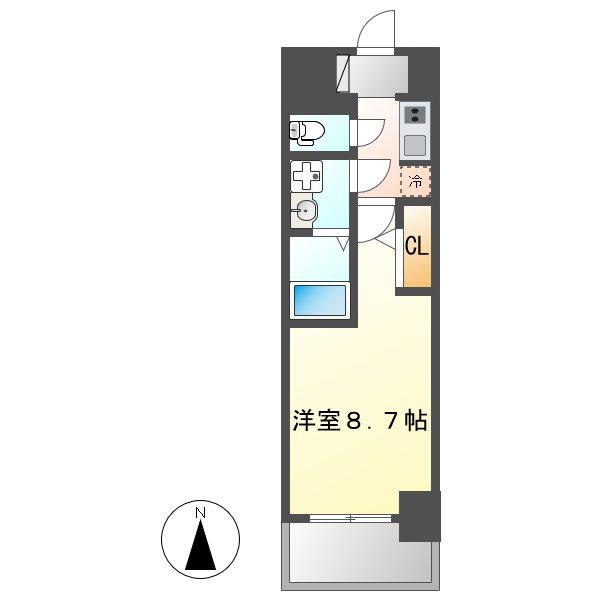 S-RESIDENCE名駅ウエスト(1K/9階)の間取り写真
