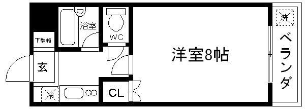 クレールモア(1K/3階)の間取り写真