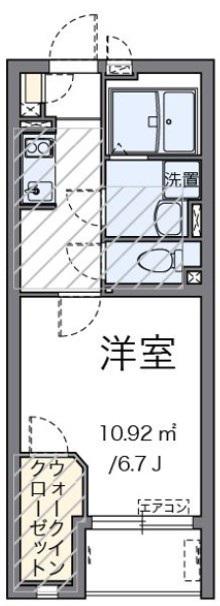 ミランダエレガンスII(1K/1階)の間取り写真