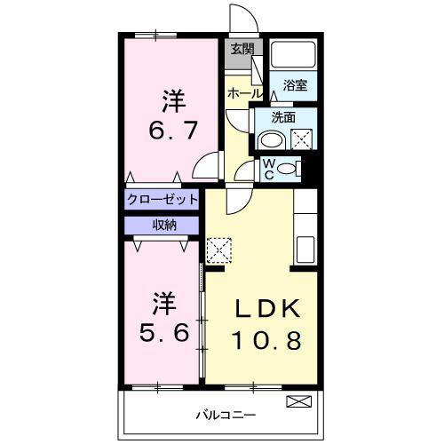 グレイスフル パーク(2LDK/2階)の間取り写真