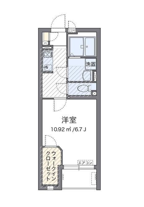 ミランダエレガンスII(1K/1階)の間取り写真