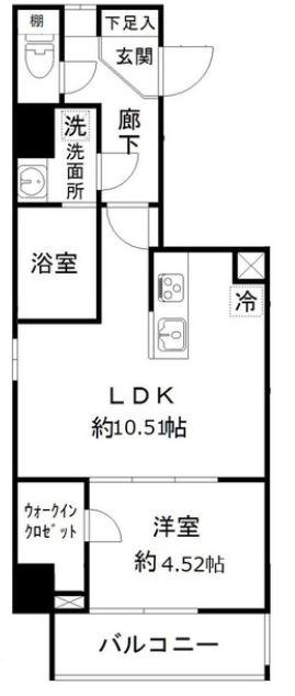 モンレーヴ御徒町(1SLDK/6階)の間取り写真