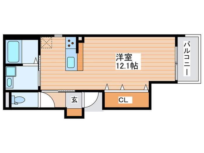 BLOSSOM桜木町(ワンルーム/1階)の間取り写真