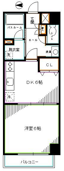 マウンテンハイツ(1DK/4階)の間取り写真
