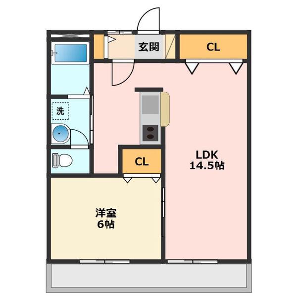 サンライズ(1LDK/1階)の間取り写真