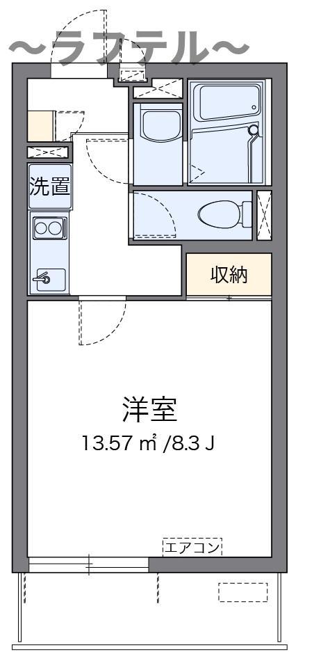 クレイノTAKA ゼータ(1K/1階)の間取り写真