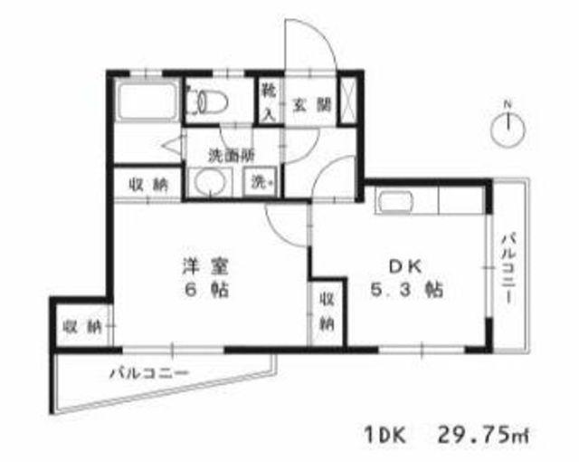 サンタヴィセンテ1(1DK/4階)の間取り写真