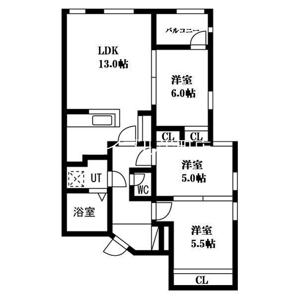 TERTIARY(3LDK/2階)の間取り写真