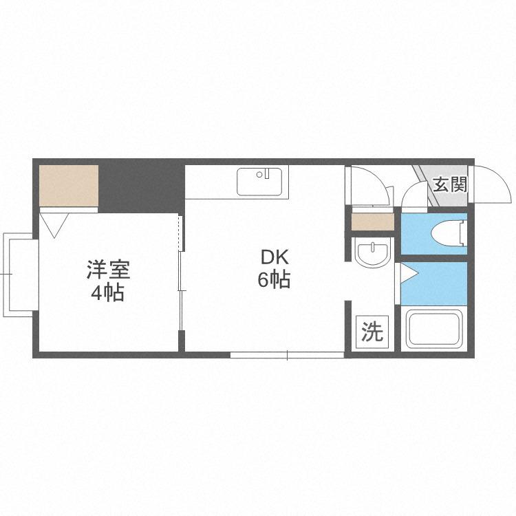 パッソ2・3(1DK/1階)の間取り写真