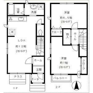 メゾン妙音通(2LDK/1階)の間取り写真