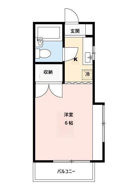 ヤマハハイツ(1K/1階)の間取り写真
