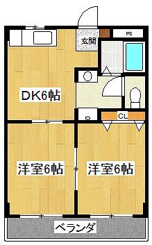 サンシャイン白山(2DK/3階)の間取り写真