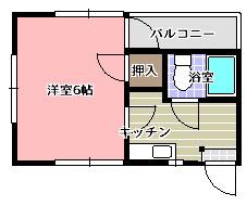 ハイムティアラ(1K/2階)の間取り写真
