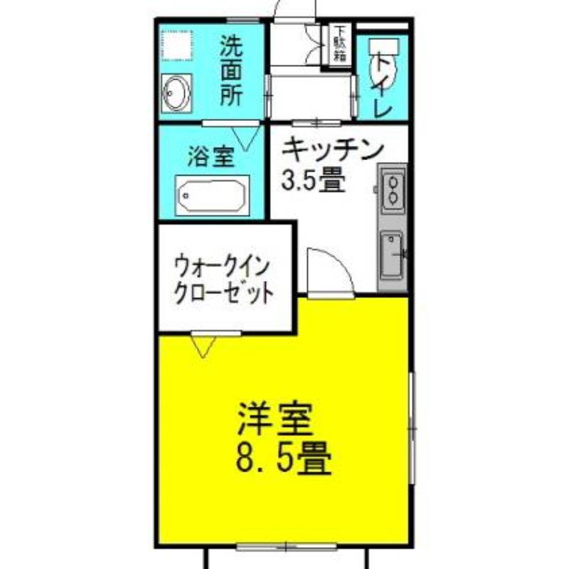 グラシアス・レオーネII(1K/1階)の間取り写真