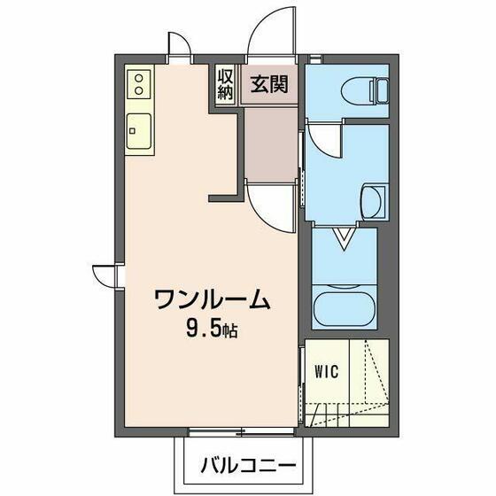アクシス A(ワンルーム/1階)の間取り写真