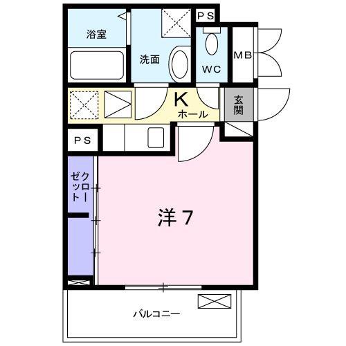 ラ・ティルス(1K/1階)の間取り写真