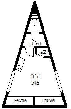 練馬三角ビル(ワンルーム/2階)の間取り写真