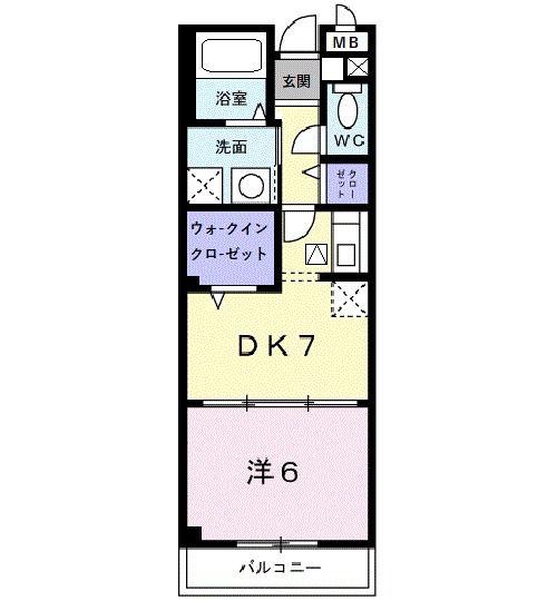 シェアー・イースト(1DK/1階)の間取り写真