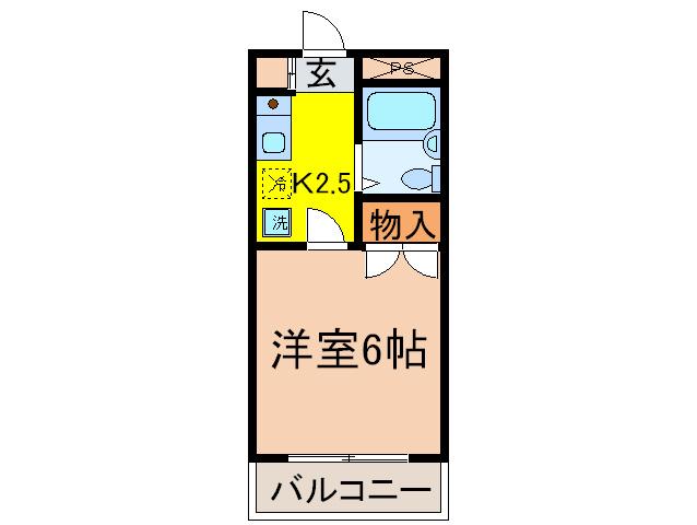 B´CASA京王永山RE-BORN(1K/4階)の間取り写真
