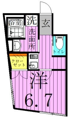 JR常磐線 亀有駅 徒歩11分 3階建 築8年(1K/1階)の間取り写真