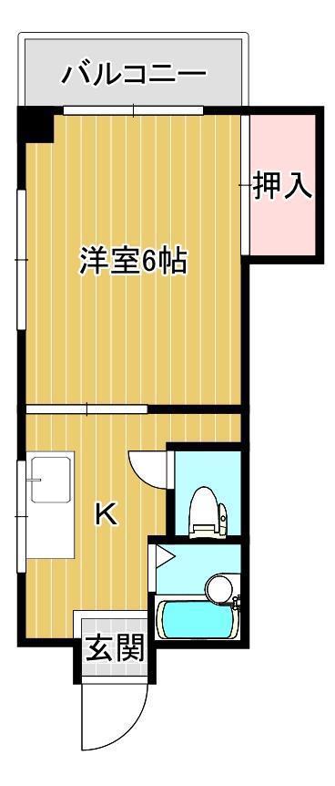 MSビル(1K/4階)の間取り写真