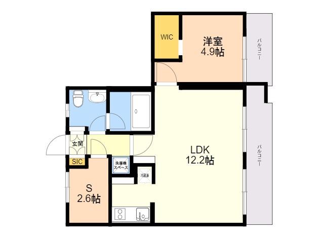 エスペランサ百道GARDENTERRACE(1LDK/3階)の間取り写真