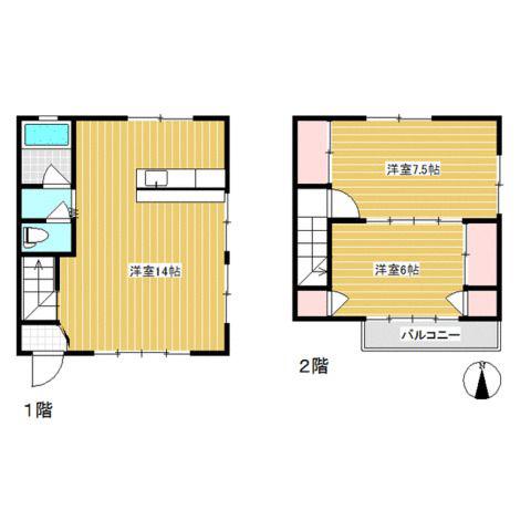 テラスハウス石田(2LDK/1階)の間取り写真