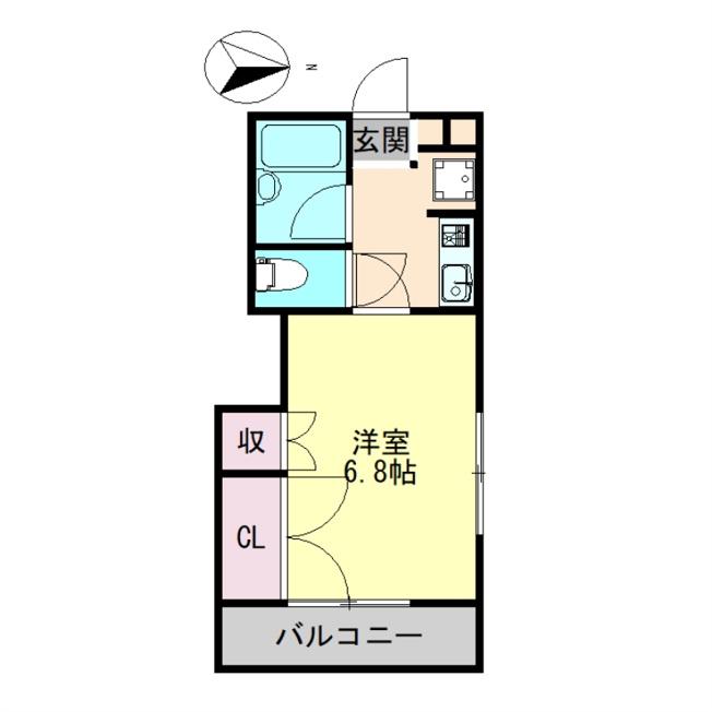 アーバンA(1K/4階)の間取り写真