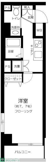 ステージグランデ田園調布(1K/4階)の間取り写真