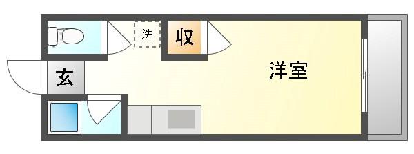ソレイユK(ワンルーム/1階)の間取り写真