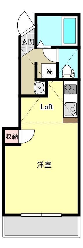 新白河パークハウスII(1LDK/2階)の間取り写真