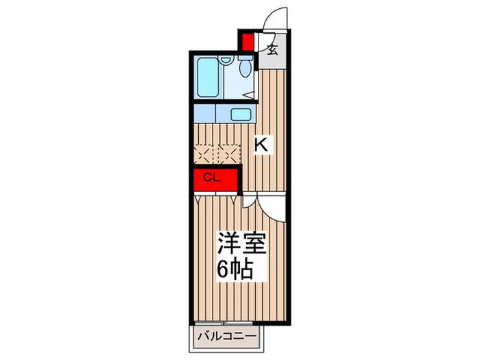 ベルメゾン国府台(1K/2階)の間取り写真
