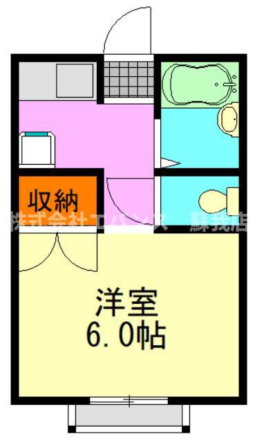 エステートピアシティ5(ワンルーム/2階)の間取り写真