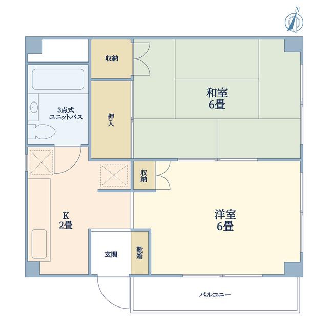 ル・ポール東白楽VI(2K/3階)の間取り写真