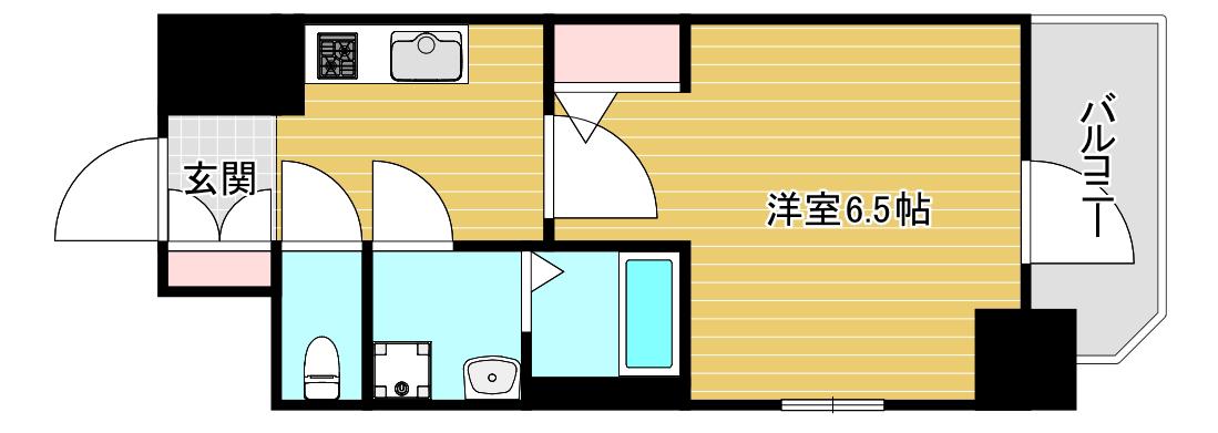 エスリード阿波座プライムコート(1K/12階)の間取り写真