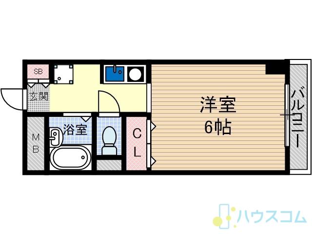 パルウェーブ(1K/3階)の間取り写真