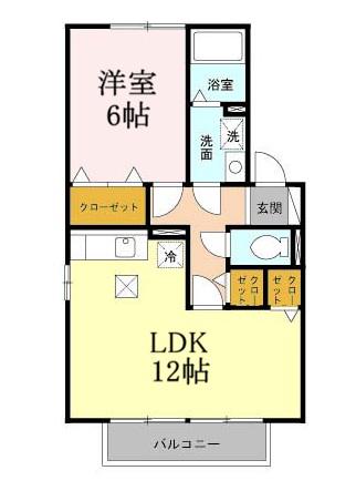 CREST SOCIA(1LDK/2階)の間取り写真