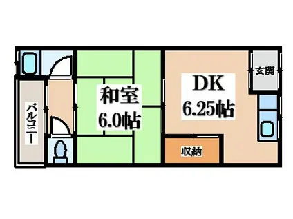 江瀬美町文化(1DK/2階)の間取り写真
