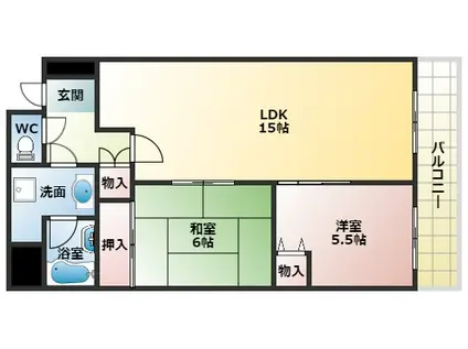 千代田司マンション(2LDK/2階)の間取り写真