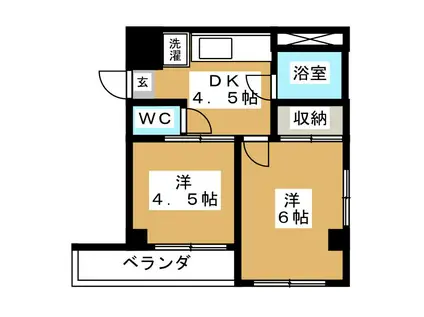 コーポコバヤシ上高井戸(2DK/2階)の間取り写真