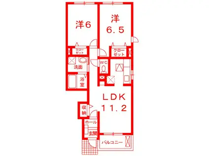 ベージョ フロール(2LDK/1階)の間取り写真