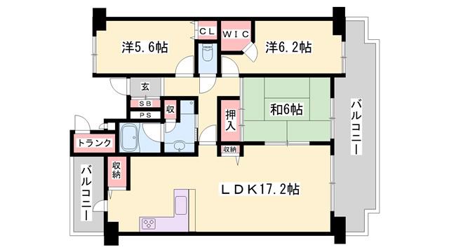 ライフガーデン吾妻壱番館(3LDK/5階)の間取り写真